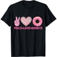 thumbnail image 1 of Funny Doughnut Donut Lover - Peace Love Donuts Themed T-Shirt, 1 of 3