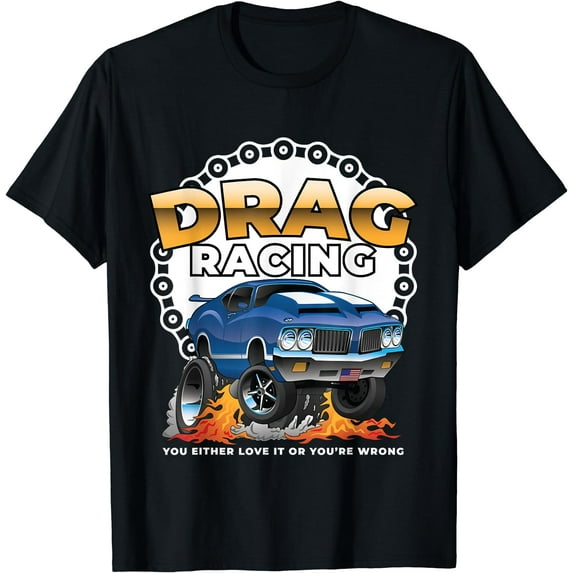 Funny Drag Racing Shirt for Race Drivers Bracket Racing Fans T-Shirt Black Medium