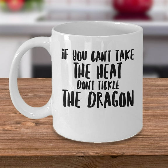 Funny Dragon 11 oz Coffee Mug - Unique Gift for Dragon Lovers White Ceramic