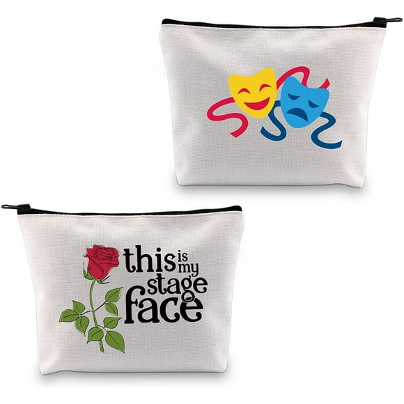 Funny Drama Student Gift Theatre Lover Makeup Cosmetic Bag This Is My Stage Face