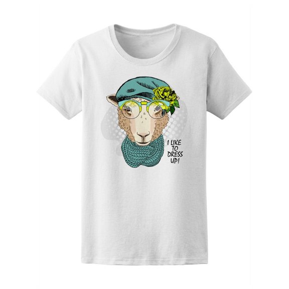 Funny Dressed Sheep T-Shirt Women -Image by Shutterstock, Female x-Large