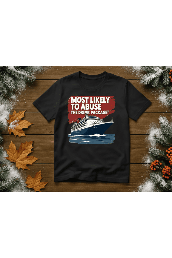 Funny Drink Package Cruise Quote Tropical Vacation Graphic Apparel Unisex T-Shirt V90527, up to Size 5XL