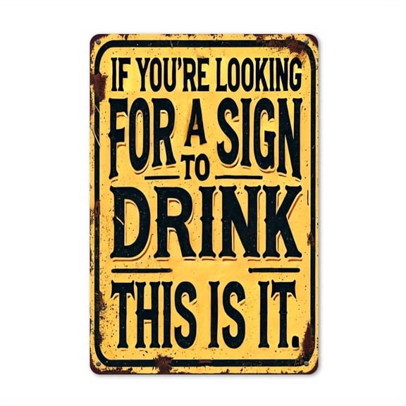 Funny Drinking Tips Sign Aluminum 8x12 Inch Vintage Bar Humor Quote Kitchen Living Room Office Home Metal Wall Decor