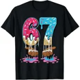 thumbnail image 1 of Funny Dripping Glaze Donut Number 67 Unisex Graphic Short Sleeve T-Shirt, 1 of 6