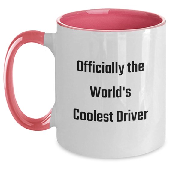 Funny Driver Gifts from Friends for Driver Graduation - Officially The World's Coolest Driver Two Tone Coffee Mug