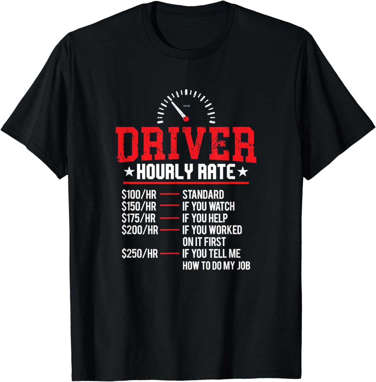 Funny Driver Hourly Rate Taxi Chauffeur Semi Truck Driving T Shirt funny-driver-hourly-rate-taxi-chauffeur-semi-truck-driving-t-shirt