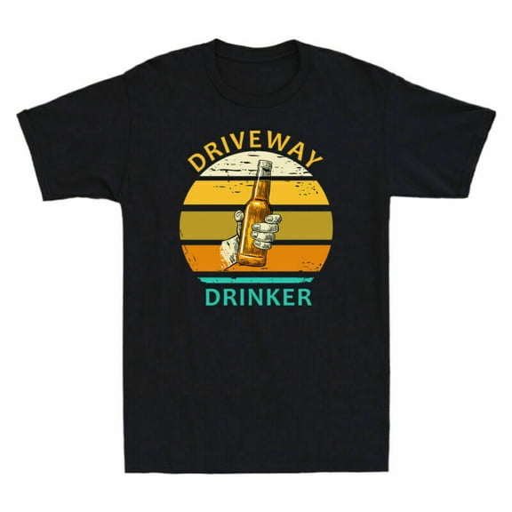 Funny Driveway Drinking Distancing T-Shirt Drinker Tee Top Social Beer Men's