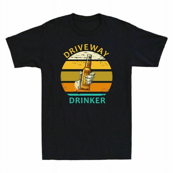 Funny Driveway Drinking Distancing T-Shirt Drinker Tee Top Social Beer Men's