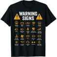 thumbnail image 1 of Funny Driving Warning Signs 101 Auto Mechanic Gift Driver Short Sleeve T-Shirt men and women can wear, black, white, gifts, 1 of 4