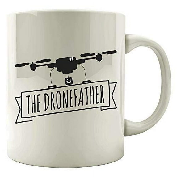 Funny Drone 11 oz Coffee Mug - The Dronefather White Ceramic Gift