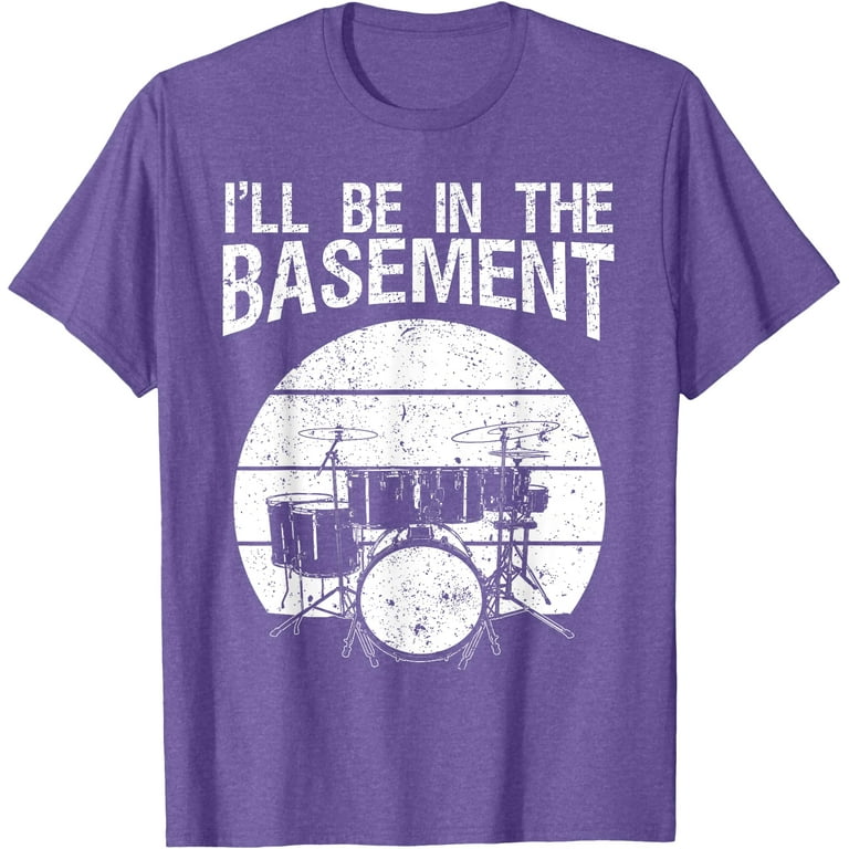 Funny Drummer Art Basement Drum Set Softstyle Unisex T-Shirt