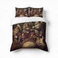 thumbnail image 1 of Funny Drummer Cat Drums Bedding Set 3 Pcs Soft Microfiber Quilt Cover For Bedroom Decor, Comforter Cover With 2 Pillowcase, 1 of 5