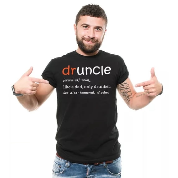 Funny Druncle Definition Men's Graphic T-Shirt Retro Humor Uncle Gift Short Sleeve Tee