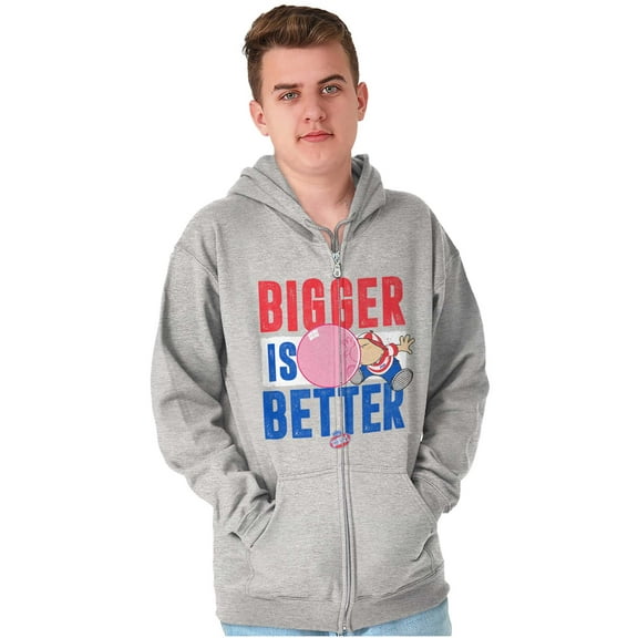 Funny Dubble Bubble Bigger is Bettter Unisex Plus Size Zip Hoodie Brisco Brands 5X