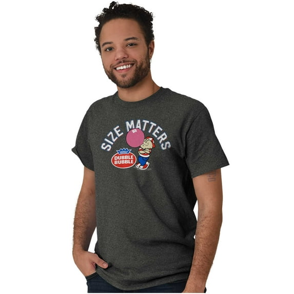 Funny Dubble Bubble Size Matters Joke Men's Graphic T Shirt Tees Brisco Brands S