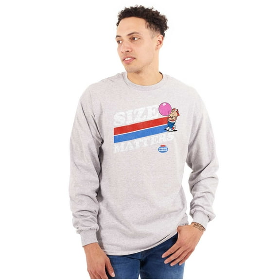 Funny Dubble Bubble Size Matters Unisex Plus Size Long Sleeve Tee Shirt Brisco Brands 3X