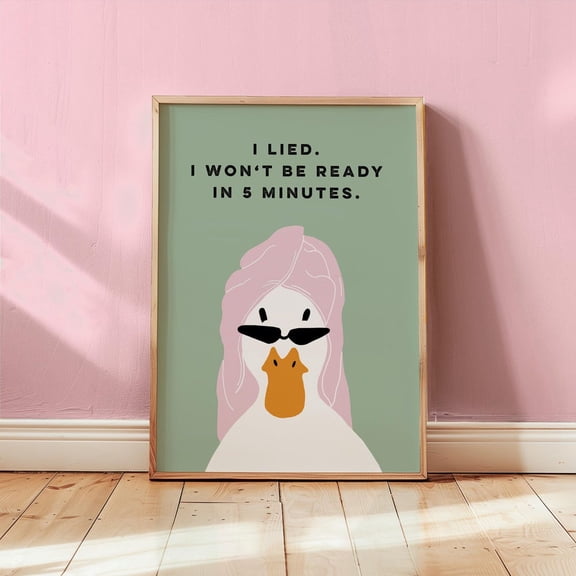 Funny Duck Bathroom Poster (New Colour) Quirky Self-Care Bathroom Art Print