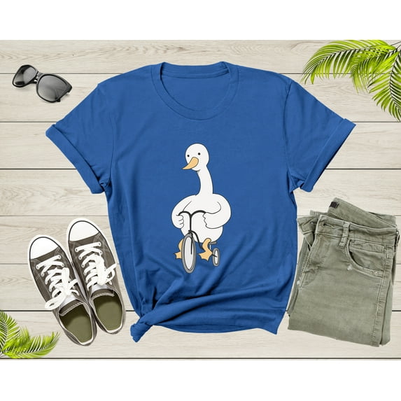 Funny Duck Bicycle Lover Gift Idea Shirt Women Men Kid Boys Girls Bicycle Duck Tshirt Design Bike Lover Birthday Present Dad Mom T-shirt