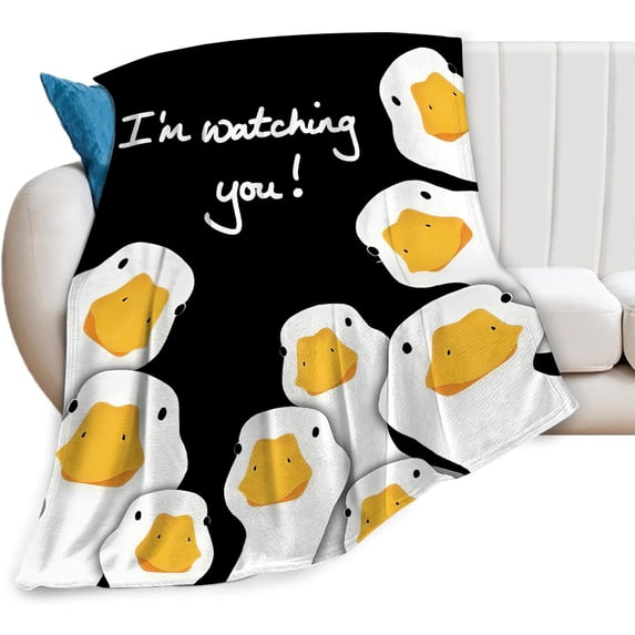 Funny Duck Blanket Duck Gifts for Kids Boys Girls Cute Duck Throw Blanket Warm Soft Comfort Flannel Blanket for Couch Sofa Bed 50"x60"
