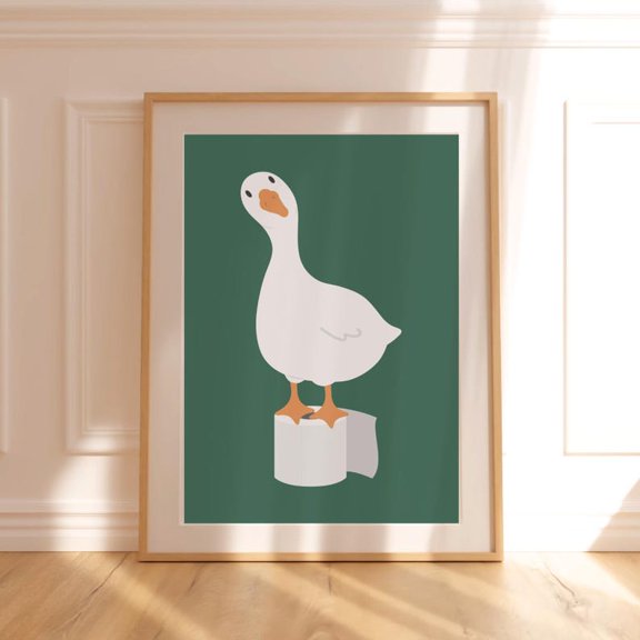 Funny Duck Coffee Portrait Quirky Kitchen Wall Decor Retro Animal Poster 8x12 UNFRAMED