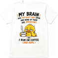thumbnail image 1 of Funny Duck Coffee T-Shirt for Men Women, Cute Meme Graphic Tee “My Brain Has Too Many Tabs Open” Humorous Duck Lover Gift Casual Everyday Shirt, 1 of 9