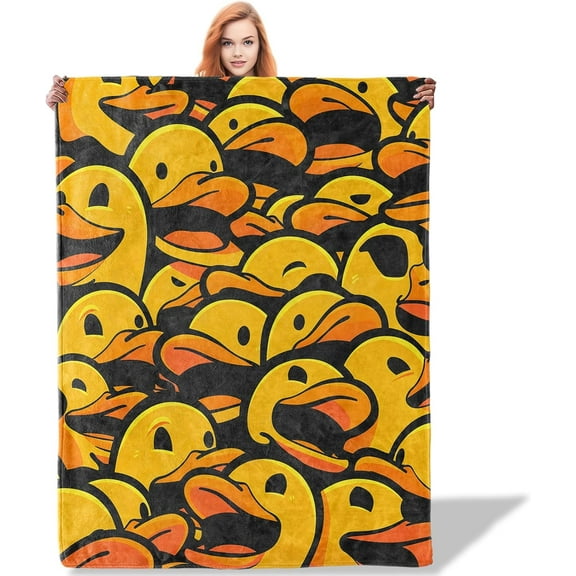 Funny Duck Face Throw Blanket for Women Girls Boys, Soft Flannel Blankets Gifts for Living Room Couch, Home, Sofa Decor, 60x50