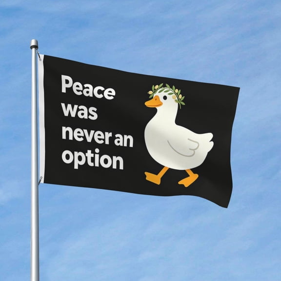 Funny Duck Garden Flags for Outside 3x5 Ft Large House Flag Housewarming Gift Flag Double Sided Peace Was Never An Option Ducks Flags Gifts for Women Men Duck Lovers Yard Outdoor Patio Decor