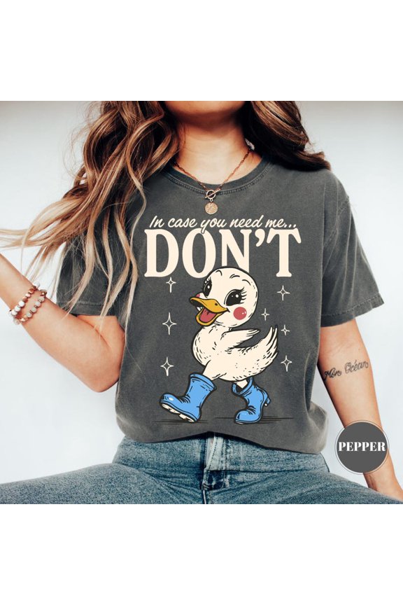 Funny Duck T-Shirt, Sarcastic Duck Graphic Tee, Funny Animal Shirt, Retro Humor Quote Gift