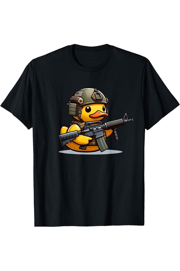 Funny Duck Tactical Rubber Duck Military Yellow Duck T-Shirt, Birthday Gift