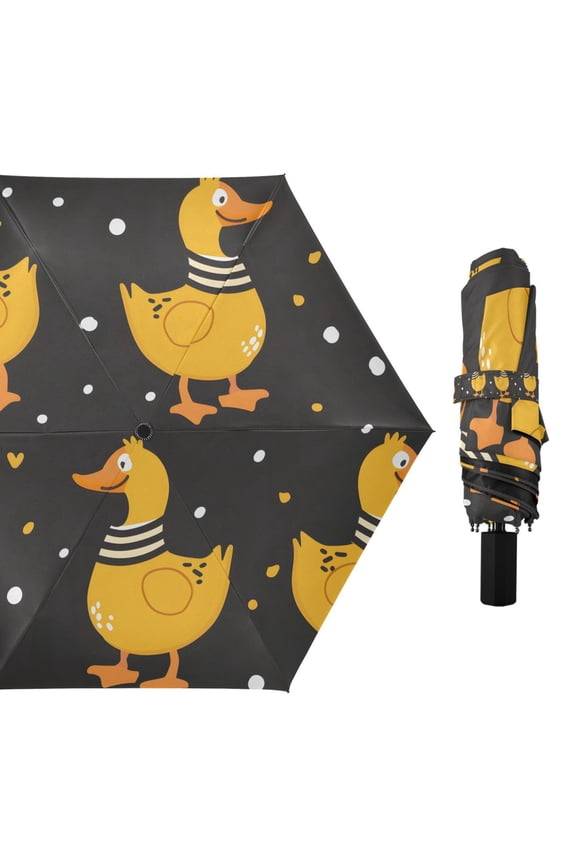 Funny Ducks Compact Sun Umbrella Windproof Travel Umbrellas for Rain Strong Portable UV Protection