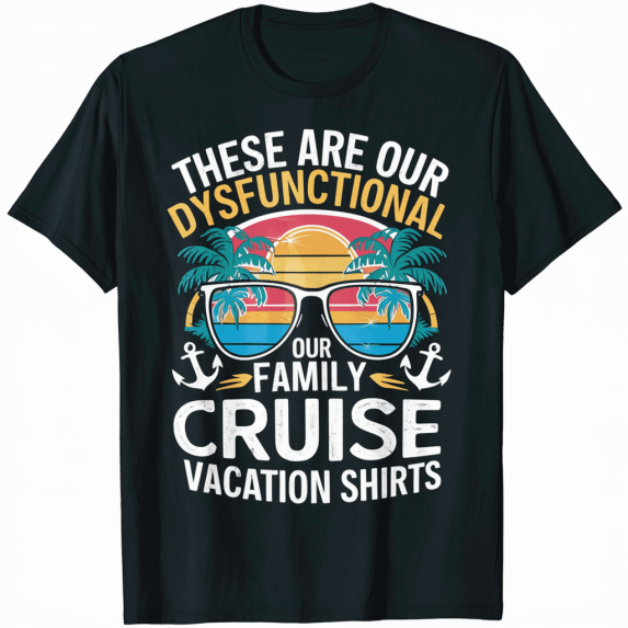 Funny Dysfunctional Family Cruise Vacation Unisex Graphic T-Shirt