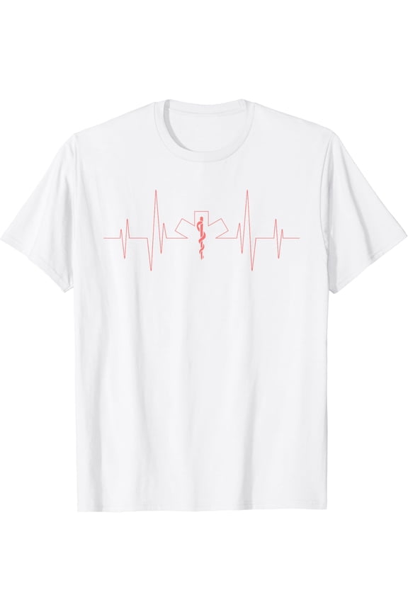 Funny EMT Heartbeat Gift | Cute Love Paramedic EMS Men Women T-Shirt100% cotton