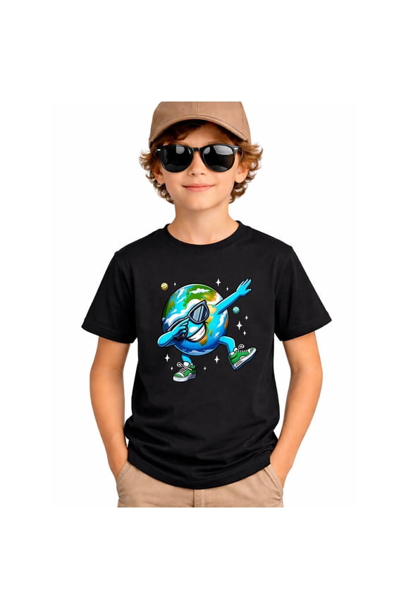 Funny Earth Dab Earth Day 2026 Kids Boys Dabbing Dance T-Shirt