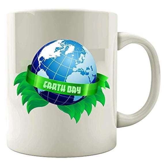 Funny Earth 11 oz Coffee Mug - Planet Day Humor White Ceramic Gift
