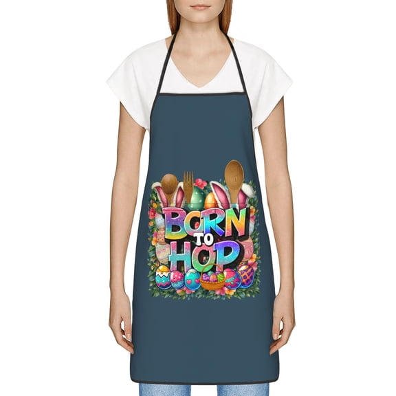 Funny Easter Apron for Women Men - Cute Bunny & Eggs Kitchen Apron with Pockets - Waterproof Cooking Bib for BBQ Baking Gardening Cafe, Easter Decor 2026, Easter Bunny Accessories, Hostess Gift Ideas