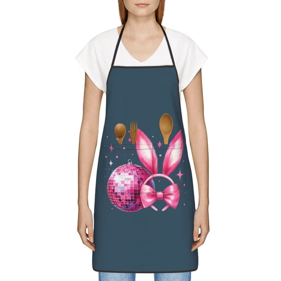 Funny Easter Apron for Women Men - Cute Bunny & Eggs Kitchen Apron with Pockets - Waterproof Cooking Bib for BBQ Baking Gardening Cafe, Easter Decor 2026, Easter Bunny Accessories, Hostess Gift Ideas