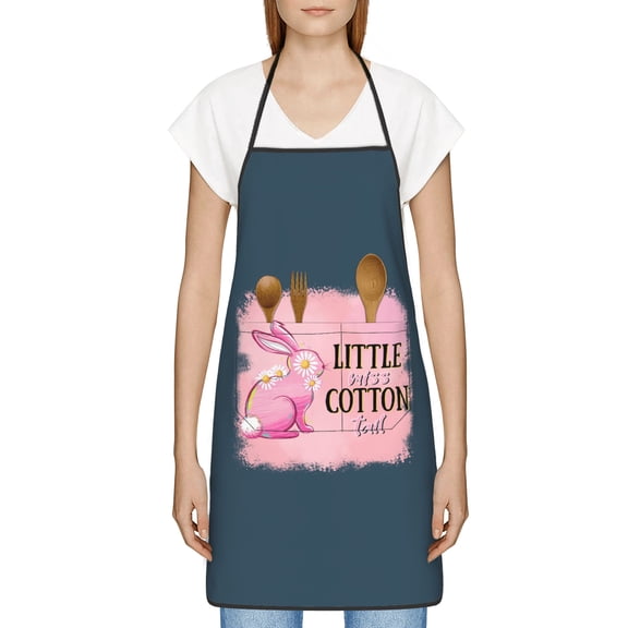 Funny Easter Apron for Women Men - Cute Bunny & Eggs Kitchen Apron with Pockets - Waterproof Cooking Bib for BBQ Baking Gardening Cafe, Easter Decor 2026, Easter Bunny Accessories, Hostess Gift Ideas
