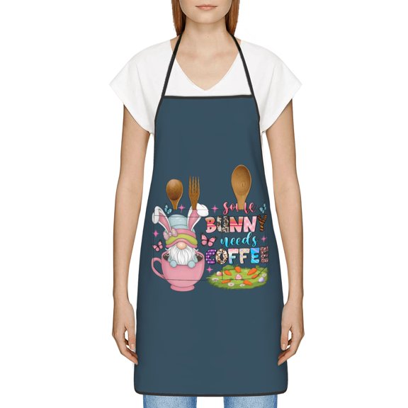 Funny Easter Apron for Women Men - Cute Bunny & Eggs Kitchen Apron with Pockets - Waterproof Cooking Bib for BBQ Baking Gardening Cafe, Easter Decor 2026, Easter Bunny Accessories, Hostess Gift Ideas