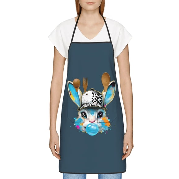 Funny Easter Apron for Women Men - Cute Bunny & Eggs Kitchen Apron with Pockets - Waterproof Cooking Bib for BBQ Baking Gardening Cafe, Easter Decor 2026, Easter Bunny Accessories, Hostess Gift Ideas