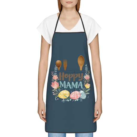 Funny Easter Apron for Women Men - Cute Bunny & Eggs Kitchen Apron with Pockets - Waterproof Cooking Bib for BBQ Baking Gardening Cafe, Easter Decor 2026, Easter Bunny Accessories, Hostess Gift Ideas