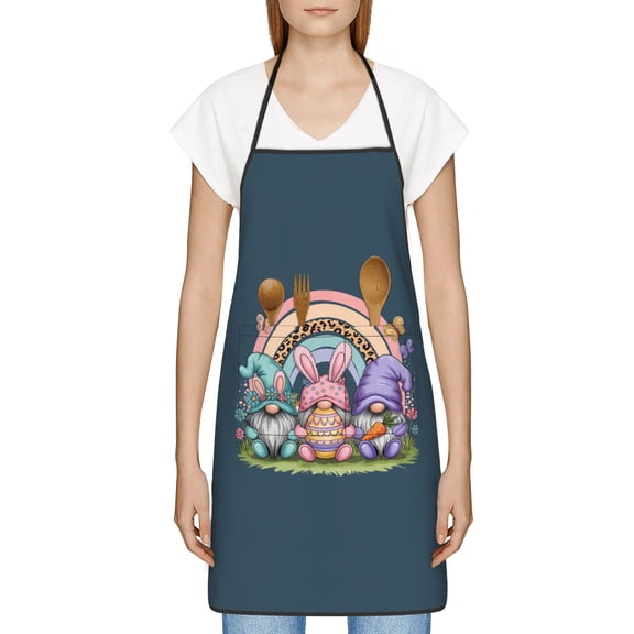 Funny Easter Apron for Women Men - Cute Bunny & Eggs Kitchen Apron with Pockets - Waterproof Cooking Bib for BBQ Baking Gardening Cafe, Easter Decor 2026, Easter Bunny Accessories, Hostess Gift Ideas