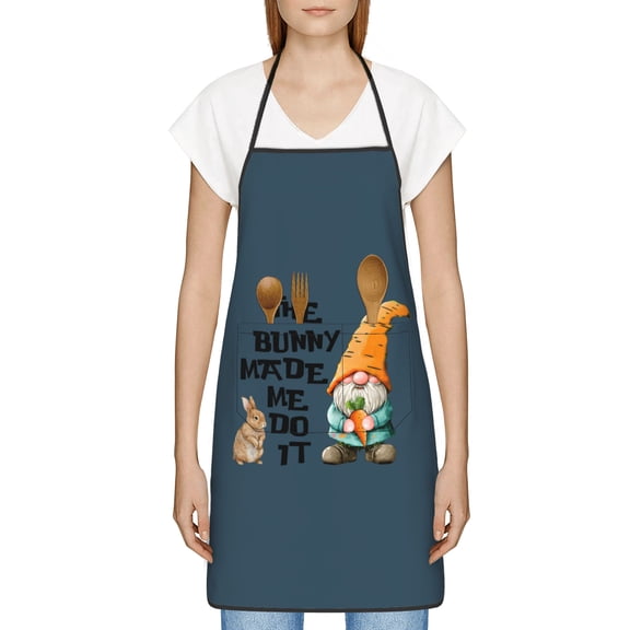 Funny Easter Apron for Women Men - Cute Bunny & Eggs Kitchen Apron with Pockets - Waterproof Cooking Bib for BBQ Baking Gardening Cafe, Easter Decor 2026, Easter Bunny Accessories, Hostess Gift Ideas
