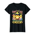 thumbnail image 1 of Funny Easter Chick Graphic T-Shirt Forget The Eggs Hunting Chicks Short Sleeve Tee, 1 of 6