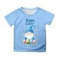 thumbnail image 1 of Funny Easter Day T-Shirt Boys Girls Cartoon Bunny Print Crewneck Pullover Shirt Trendy Casual Holiday Shirt for Toddler Kids,Sky Blue,140, 1 of 5