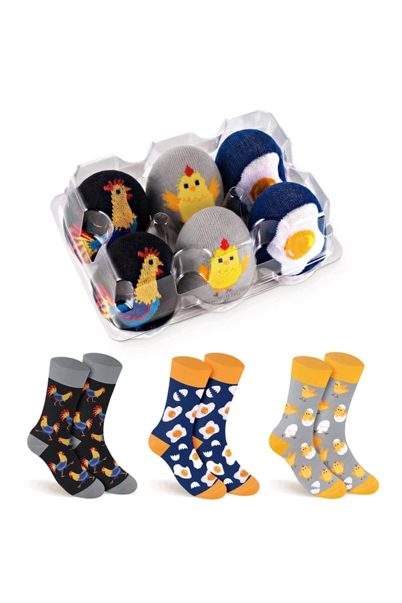 Funny Easter Egg Cartons Socks-Unique Gag Gifts for Men Women Teen Boys - Novelty Funky Cool Crazy Silly Food Socks Box- Birthday Easter Fathers Day Fun Gifts for Him Dad Valentine Stocking Stuffer