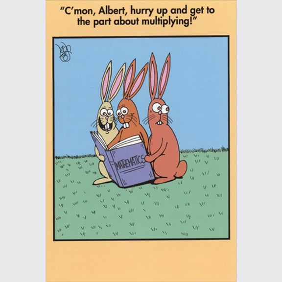 Nobleworks Bunnies Reading Math Book: Part About Multiplying Funny / Humorous Easter Card