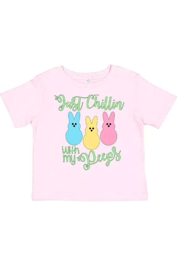 Funny Easter Just Chillin' With My Peeps Toddler T-Shirt Boodlebug Pun TODDLER SHORT SLEEVE TEE BELLA CANVAS 3001T