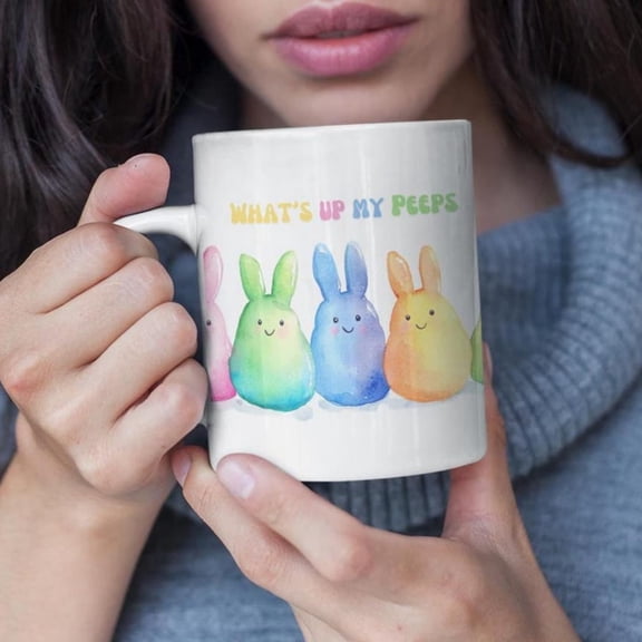 Funny Easter Mug Watercolor Coffee Cup - oz.