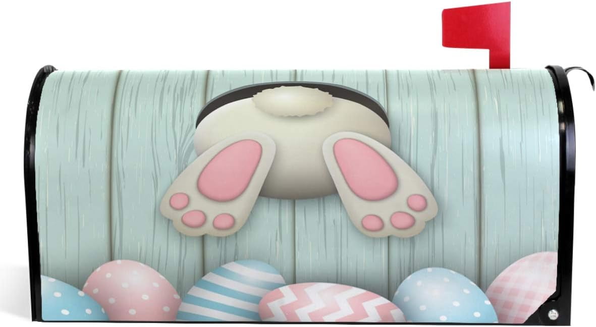 Funny Easter Rabbit Mailbox Cover Cute Eggs Bunny Mailbox Covers