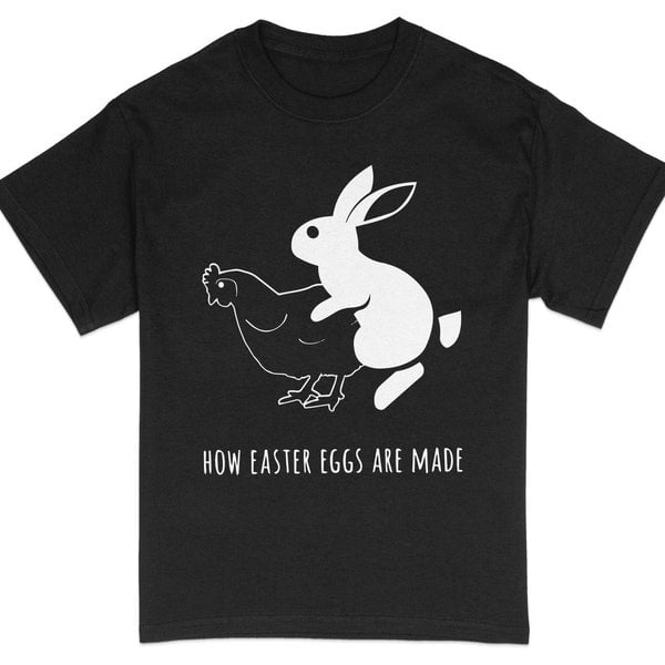 Funny Easter TShirt, Easter Eggs and Bunny Humor, Unisex Holiday Shirt